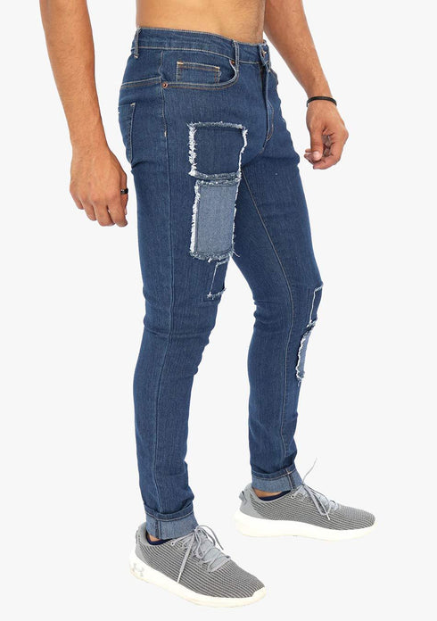 Men's AQ Patched Skinny Fit Stretch Jean "Brooklyn"